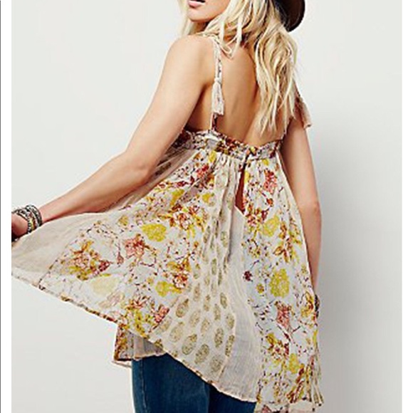 Free People Secret Love Slip Top Ivory Floral - Picture 6 of 6